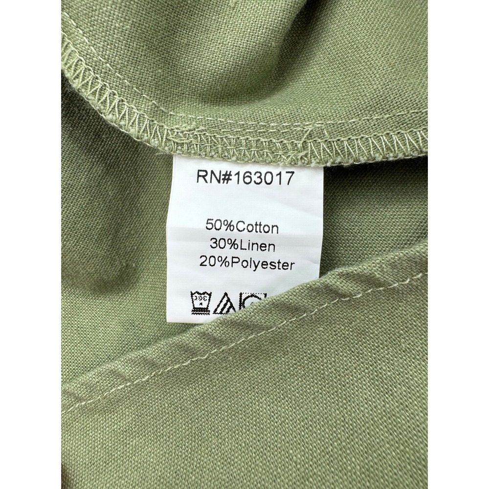 Princess Polly Olive Green Halter Mini Dress Bustier Cotton Linen Blend Size 6 - Picture 6 of 6